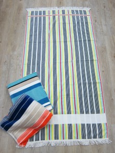 yarn Dye Strip Beach Towel with Fringes